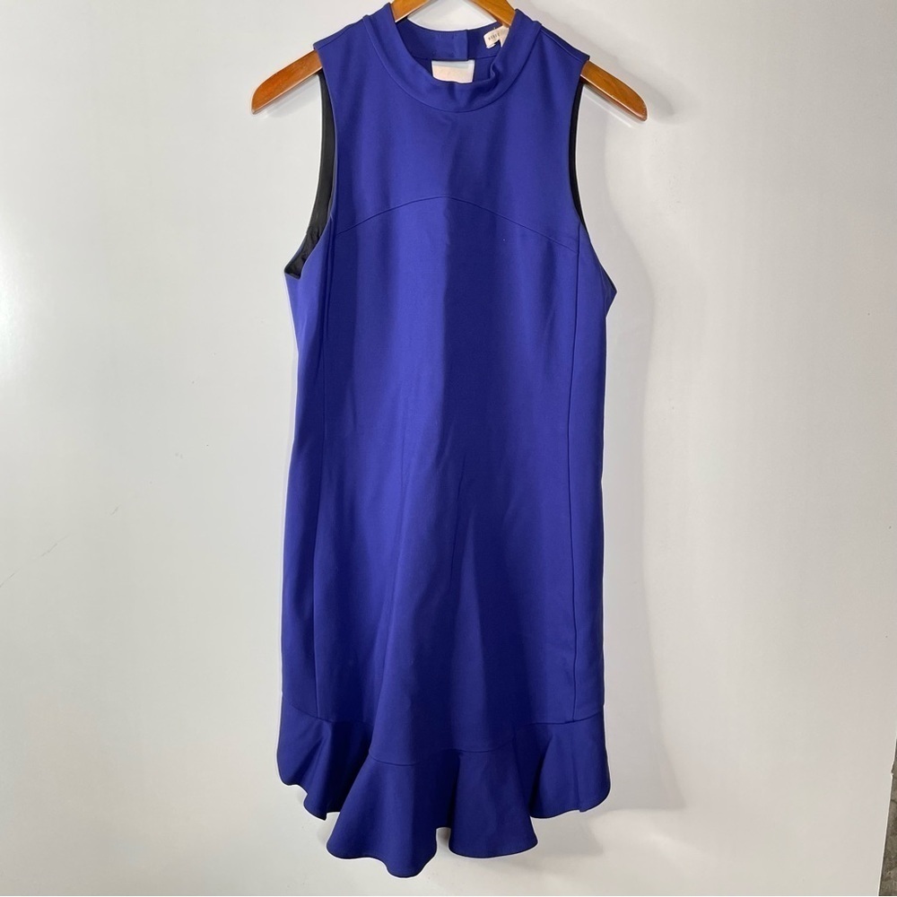 Rebecca Taylor Ruffle Bottom Shift Dress Keyhole Back Size 8